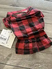 Grayson Pup Buffalo Check Dog Dress XS red