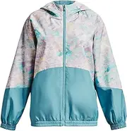 [Under Armour] Girls' Woven Printed Full-Zip Jacket Warmup Tops