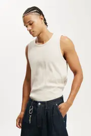 [Cotton On Men] Cotton On Men - Rib Tank - Oatmeal marle XS OATMEAL MARLE