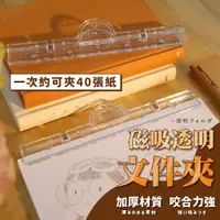 在飛比找PChome24h購物優惠-(2入)磁吸透明文件夾 資料文件夾 磁吸文件夾 文具夾