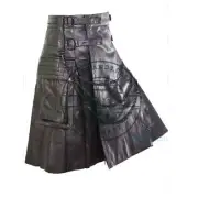 Men’s Handmade Leather Kilt with Pockets– Gothic, Edgy Look for Unique Occasions