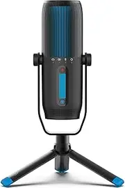 JLab Talk Pro USB Microphone, USB-C Output Cardioid, Omnidirectional, Stereo, Bidirectional 192k Sample Rate 20Hz-20kHz Frequency Response Volume, Gain Control, Quick Mute Plug & Play