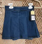 New With Tags Girls Art Class Denim Skirt Size 6/6X Blue, Adjustable Waist