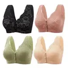 Women's Front Closure Posture Corrector Bra Back Support Wireless Lace Bralette