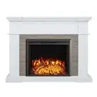 Hudson 2000W Electric Fireplace Heater Stone Veneer Mantel Suite With 30" Starli