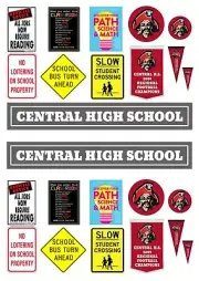 1:87 HO scale model high school signs