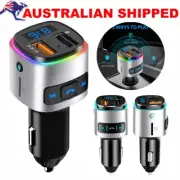 Wireless Bluetooth 5.0 RGB Light Car FM Transmitter Radio MP3 Player USB Charger