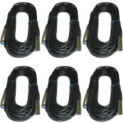 6 PACK lot 50 ft shielded XLR male female mic microphone extension audio cable