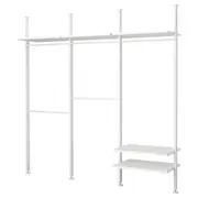ELVARLI wardrobe combination, white, 258x51x222-350 cm