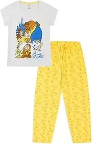 [Disney] Womens Beauty and the Beast Long Cotton Pyjama Set Ladies PJ's