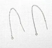 6 Sterling Silver Threader Earrings (3 Pairs) Thin Chain Jewelry Making 3.75"