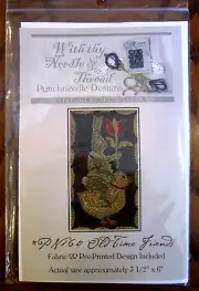 With Thy Needle & Thread PN160 OLD TIME FRIENDS Punchneedle Pattern Fabric