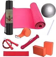 Yoga Mat Set | Yoga Mat with Carrying Bag,Fitness Equipment for Women and Men, Includes Latex Resistance Band, Stretching Band