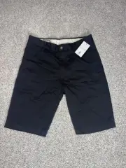 Volcom Men's Vmonty Black Flat front Khaki Corpo Class Shorts Sz 28