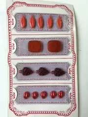 Button Collection Grapes Lady Bugs Leaves Red - NEW