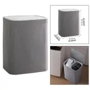 Folded Laundry Basket Utility Storage Bin Basket with Lid Double Compartments