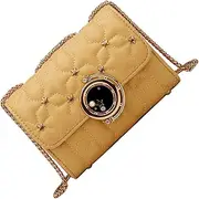 [Minkissy] Stylish Diamond Chain Crossbody Bag Women's Shoulder Bag Star Pattern Pu Leather for Occasions