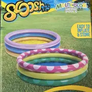 Sloosh Inflatable Kiddie Pool 3-Rings Multicolor 45"x10" 2 Pack Swimming Pools