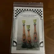 Laughing Cow Designs Pumpkin Candlesticks Pattern/Instructions Halloween Vtg