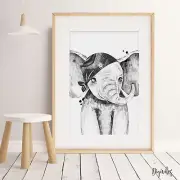 Baby Boy Nursery Wall Art prints. Pirate Elephant Wall art decor Safari Jungle