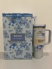 StanleyX LoveShackFancy 40oz Everblooming Rosettes Blue Tumbler FREESHIPPING