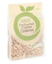 Macro Dry Roasted & Salted Cashews Nuts 500g