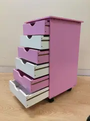 Pink cabinet Kids Storage box Toy box 6 drawers