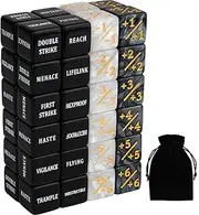 48 PCS MTG Dice Counters Bulk Black Ability Keywords Counter Marble Life Buff Tokens Dice Compatible with Magic The Gathering Cards Game Accessories
