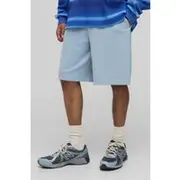 Mens Powder Blue Oversized Heavyweight Interlock Shorts