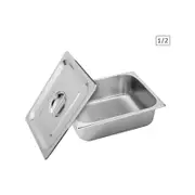 SOGA 1/2 GN Pan 10cm With Lid – Stainless Steel