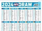 2024 AFL FOOTBALL MATCHES FIXTURE TEAMS,PIES,CATS, DOGS, CROWS, POWER,BLUES, 3