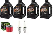Oil Change Kit Yamaha V Star 1100 Tune Up 20W50 4 Quarts Spark Plugs Oil Filter