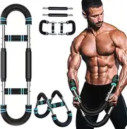 Saker Twister Arm Trainer – Adjustable Twister Arm Exerciser, Spring Workout Bar for Forearm, Triceps & Chest Strength Training, Portable Home Fitness Equipment (U60-100lbs Kit)