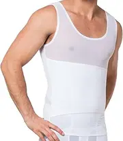 Men's Tight Compression Shirt with Hooks, Fitness Waist Slimming Shapewear Baselayer Summer Tummy Control Tops