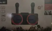 ALPOWL AL-307 Black Red Karaoke Machine Portable PA Speaker System W/ Microphone