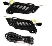 CLEZON for Toyota, for Tacoma 2012 2013 2014 2015 LED DRL Daytime Running Light White Daylights Yellow Turn Signal Lamp 12V Car Accessories Car Side Indicator Light