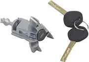 Szwaldaper Left Driver Side Door Lock Barrel, for, X5 E53 2000-2006 with 2 Keys Car Ignition Switch Lock(Black Assembled Left Lock)