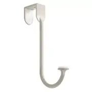 Liberty Single Prong 7" Satin Nickel W/ White Ceramic Insert Over the Door Hook
