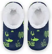 [Caihoyu] Slipper for Kids Girls Boys Coral Fleece Anti-Skid Sole Lightweight House Slipper Socks Indoor Outdoor Winter Bedroom