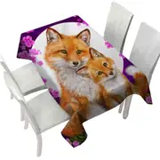 Wild Animals Art Flowery Nights Foxes Tablecloth