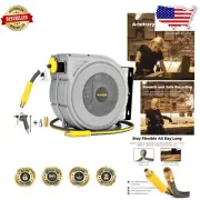 All-Weather Retractable Air Hose Reel 3/8 in x 65 Ft with Tangle-Free Technology
