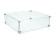 AMS Fireplace WG-23 23” x 1/4" x 7” Square Firepit Glass Flame Wind Guard Screen