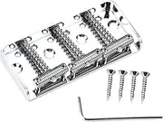 TOGEVAL 1 set Guitar Tailpiece Chrome Saddle Bridge with Fixing Screws for Electric Guitar Durable Metal Easy Installation