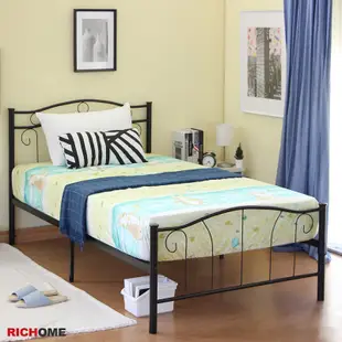 RICHOME 夢萊3.5尺單人床(腳墊設計) 單人床 床架 鐵床架 BE258