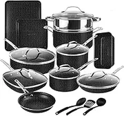 Granitestone 20 Pc Pots and Pans Set Non Stick Cookware Set, Kitchen Cookware Sets, Pot and Pan Set, Pot Set, Diamond Coated Non Stick Pots and Pans Set with Lids + Utensils, Dishwasher Safe