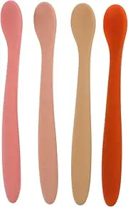 Alipis 4pcs Silicone Feeding Spoons for Flexible and Ergonomic Training Tableware for Self Feeding and Smooth Design for Easy Use