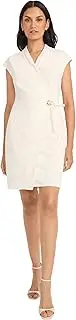 [Maggy London] Women's Cap Sleeve V-Neck Side Tie Knee Length-Professional Work Office-Cocktail Party Dress