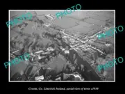 OLD LARGE HISTORIC PHOTO CROOM Co LIMERICK IRELAND AERIAL VIEW OF TOWN c1950 1