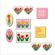 Tulip Series Letters Flower Sticker Diy Hand-painted Simple Mobile Phone Notebook Labels Decorative Sticker Stationery