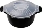 Professional Small Micro Cookware 1 Quart, Microwave Steamer for Vegetables, Mic
